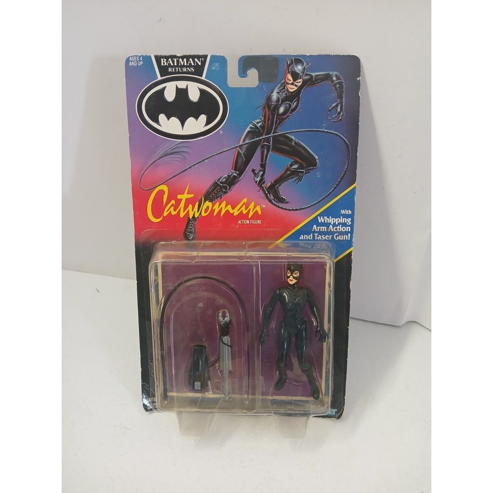 1991 Kenner Batman Returns CATWOMAN with whipping arm action and taser gun! New